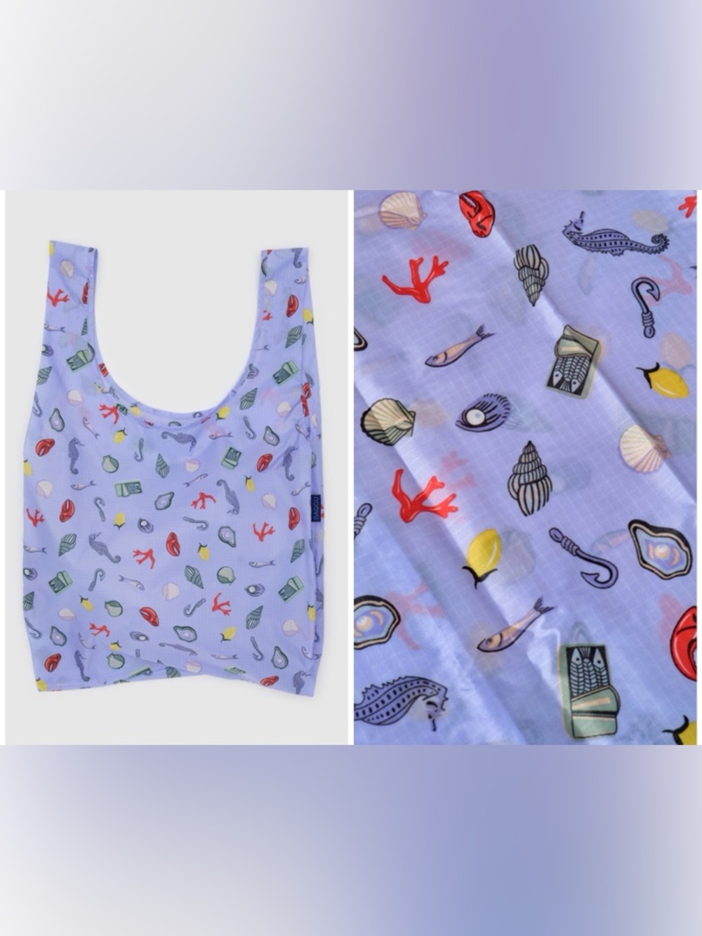 NWT Urban Outfitters BAGGU Patterned Standard Reusable Tote Bag- Sea Charms - OS